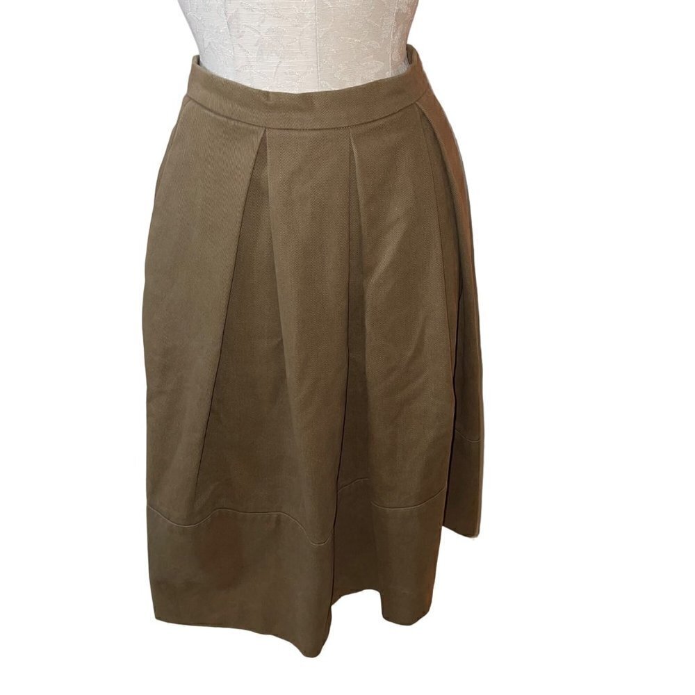 Societe Anonyme Womens Skirt Size 40 Brown Pleated Lined Pure Cotton Pocket